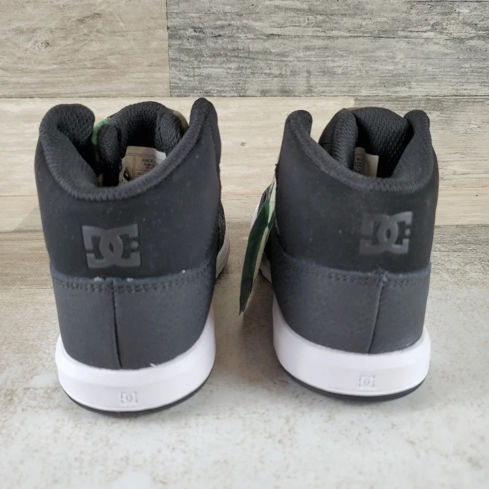 DC Cure High-Top Shoes Kids Sz 11.5 Athletic Skate Black Camo Lace-Up Sneakers